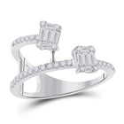 Dazzling Baguette and Round Diamond Fashion Ring - Top View