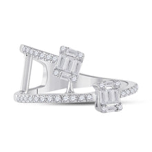 Load image into Gallery viewer, Dazzling Baguette and Round Diamond Fashion Ring - Front View
