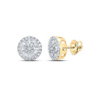 Dazzling Baguette Diamond Cluster Earrings in 10kt Yellow Gold - Splendid Jewellery