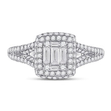 Load image into Gallery viewer, Dazzling Baguette Diamond Cluster Ring - Front View