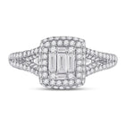Dazzling Baguette Diamond Cluster Ring - Front View