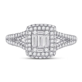 Dazzling Baguette Diamond Cluster Ring - Front View