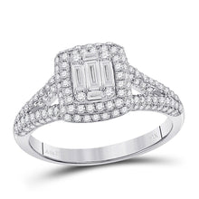 Load image into Gallery viewer, Dazzling Baguette Diamond Cluster Ring - Top View