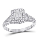 Dazzling Baguette Diamond Cluster Ring - Top View