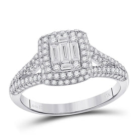 Dazzling Baguette Diamond Cluster Ring - Top View
