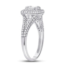 Load image into Gallery viewer, Dazzling Baguette Diamond Cluster Ring | 14kt White Gold Square Cluster Ring 1 Cttw - Splendid Jewellery