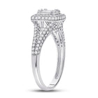 Dazzling Baguette Diamond Cluster Ring | 14kt White Gold Square Cluster Ring 1 Cttw - Splendid Jewellery