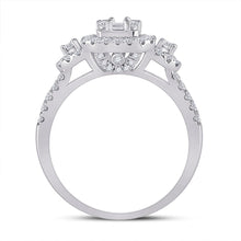 Load image into Gallery viewer, Dazzling Baguette Diamond Cluster Ring | 14kt White Gold Women's Square Cluster Ring 3/4 Cttw | Splendid Jewellery - Splendid Jewellery