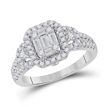 Load image into Gallery viewer, Dazzling Baguette Diamond Cluster Ring - Top View