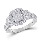 Dazzling Baguette Diamond Cluster Ring - Top View