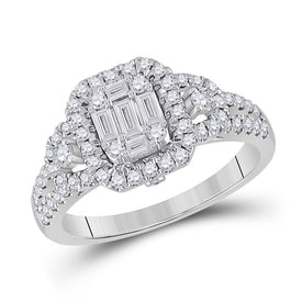 Dazzling Baguette Diamond Cluster Ring - Top View