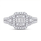 Dazzling Baguette Diamond Cluster Ring | 14kt White Gold Women's Square Cluster Ring 3/4 Cttw | Splendid Jewellery - Splendid Jewellery