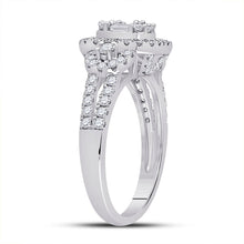 Load image into Gallery viewer, Dazzling Baguette Diamond Cluster Ring | 14kt White Gold Women's Square Cluster Ring 3/4 Cttw | Splendid Jewellery - Splendid Jewellery