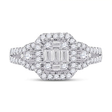Load image into Gallery viewer, Dazzling Baguette Diamond Cluster Ring - Front View