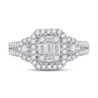 Dazzling Baguette Diamond Cluster Ring - Front View