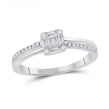 Load image into Gallery viewer, Dazzling Baguette Diamond Cluster Ring in 14kt White Gold - Splendid Jewellery