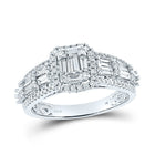 Dazzling Baguette Diamond Square Fashion Ring in 14kt White Gold - Top View