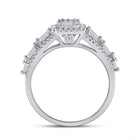 Dazzling Baguette Diamond Square Fashion Ring in 14kt White Gold - Side View