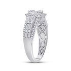 Dazzling Baguette Diamond Square Fashion Ring in 14kt White Gold - Second Side View