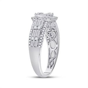 Dazzling Baguette Diamond Square Fashion Ring in 14kt White Gold - Splendid Jewellery