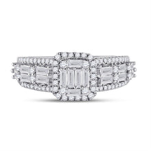 Load image into Gallery viewer, Dazzling Baguette Diamond Square Fashion Ring in 14kt White Gold - Splendid Jewellery