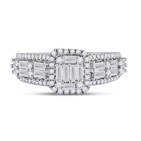 Dazzling Baguette Diamond Square Fashion Ring in 14kt White Gold - Splendid Jewellery