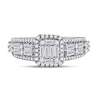 Dazzling Baguette Diamond Square Fashion Ring in 14kt White Gold - Front View