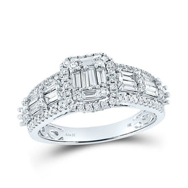 Dazzling Baguette Diamond Square Fashion Ring in 14kt White Gold - Splendid Jewellery