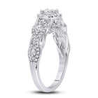 Dazzling Brilliance 1 Carat Round Diamond Halo Bridal Wedding Engagement Ring - Second Side View