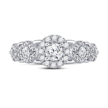 Load image into Gallery viewer, Dazzling Brilliance 1 Carat Round Diamond Halo Bridal Wedding Engagement Ring - Front View