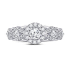Dazzling Brilliance 1 Carat Round Diamond Halo Bridal Wedding Engagement Ring - Front View