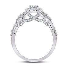 Load image into Gallery viewer, Dazzling Brilliance 1 Carat Round Diamond Halo Bridal Wedding Engagement Ring - Side View