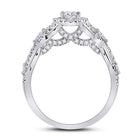 Dazzling Brilliance 1 Carat Round Diamond Halo Bridal Wedding Engagement Ring - Side View