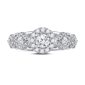 Dazzling Brilliance 1 Carat Round Diamond Halo Bridal Wedding Engagement Ring - Splendid Jewellery