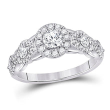 Load image into Gallery viewer, Dazzling Brilliance 1 Carat Round Diamond Halo Bridal Wedding Engagement Ring - Top View