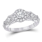 Dazzling Brilliance 1 Carat Round Diamond Halo Bridal Wedding Engagement Ring - Top View