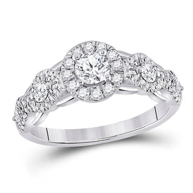 Dazzling Brilliance 1 Carat Round Diamond Halo Bridal Wedding Engagement Ring - Top View