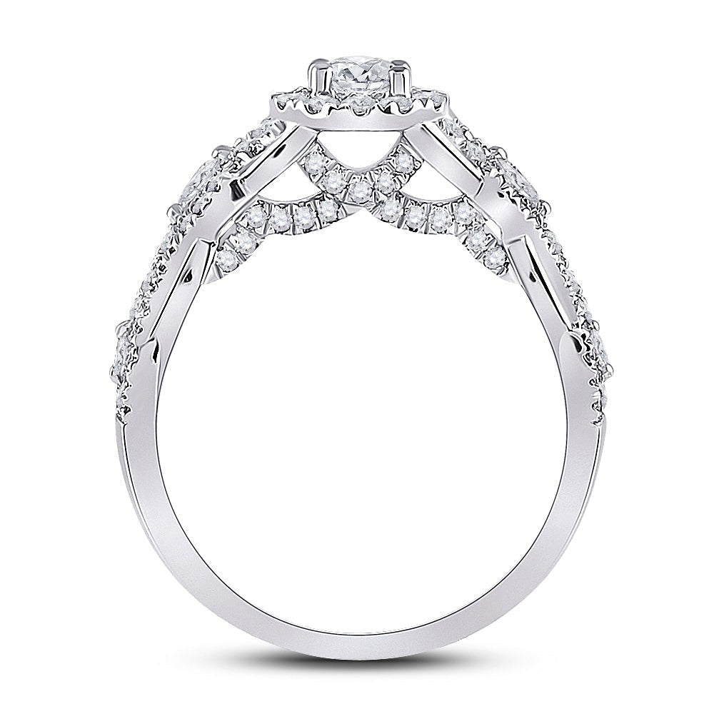 Dazzling Brilliance 1 Carat Round Diamond Halo Bridal Wedding Engagement Ring - Splendid Jewellery