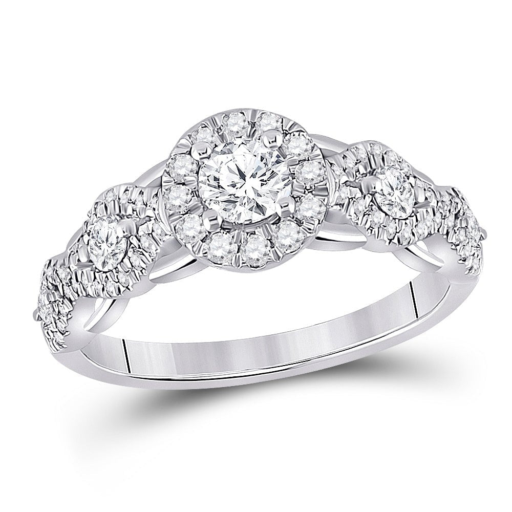 Dazzling Brilliance 1 Carat Round Diamond Halo Bridal Wedding Engagement Ring - Splendid Jewellery