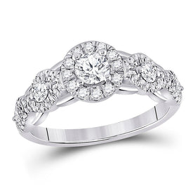 Dazzling Brilliance 1 Carat Round Diamond Halo Bridal Wedding Engagement Ring - Splendid Jewellery