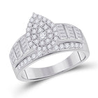 Dazzling Brilliance 10kt White Gold Baguette Diamond Cluster Bridal Wedding Engagement Ring - Alternate view 1 from Splendid Jewellery