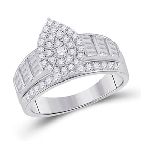 Dazzling Brilliance 10kt White Gold Baguette Diamond Cluster Bridal Wedding Engagement Ring - Alternate view 1 from Splendid Jewellery