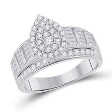 Load image into Gallery viewer, Dazzling Brilliance 10kt White Gold Baguette Diamond Cluster Bridal Wedding Engagement Ring - Splendid Jewellery