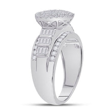 Load image into Gallery viewer, Dazzling Brilliance 10kt White Gold Baguette Diamond Cluster Bridal Wedding Engagement Ring - Splendid Jewellery