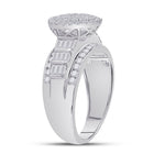 Dazzling Brilliance 10kt White Gold Baguette Diamond Cluster Bridal Wedding Engagement Ring - Splendid Jewellery