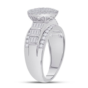 Dazzling Brilliance 10kt White Gold Baguette Diamond Cluster Bridal Wedding Engagement Ring - Splendid Jewellery