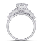 Dazzling Brilliance 10kt White Gold Baguette Diamond Cluster Bridal Wedding Engagement Ring - Alternate view 2 from Splendid Jewellery