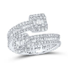 Dazzling Brilliance | 10kt White Gold Baguette Diamond Cuff Eternity Band Ring 1 - 1/2 Cttw - Splendid Jewellery