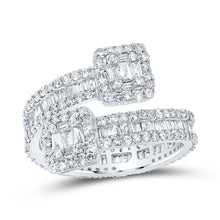 Load image into Gallery viewer, Dazzling Brilliance | 10kt White Gold Baguette Diamond Cuff Eternity Band Ring 1 - 1/2 Cttw - Splendid Jewellery