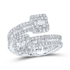 Dazzling Brilliance | 10kt White Gold Baguette Diamond Cuff Eternity Band Ring 1 - 1/2 Cttw - Splendid Jewellery